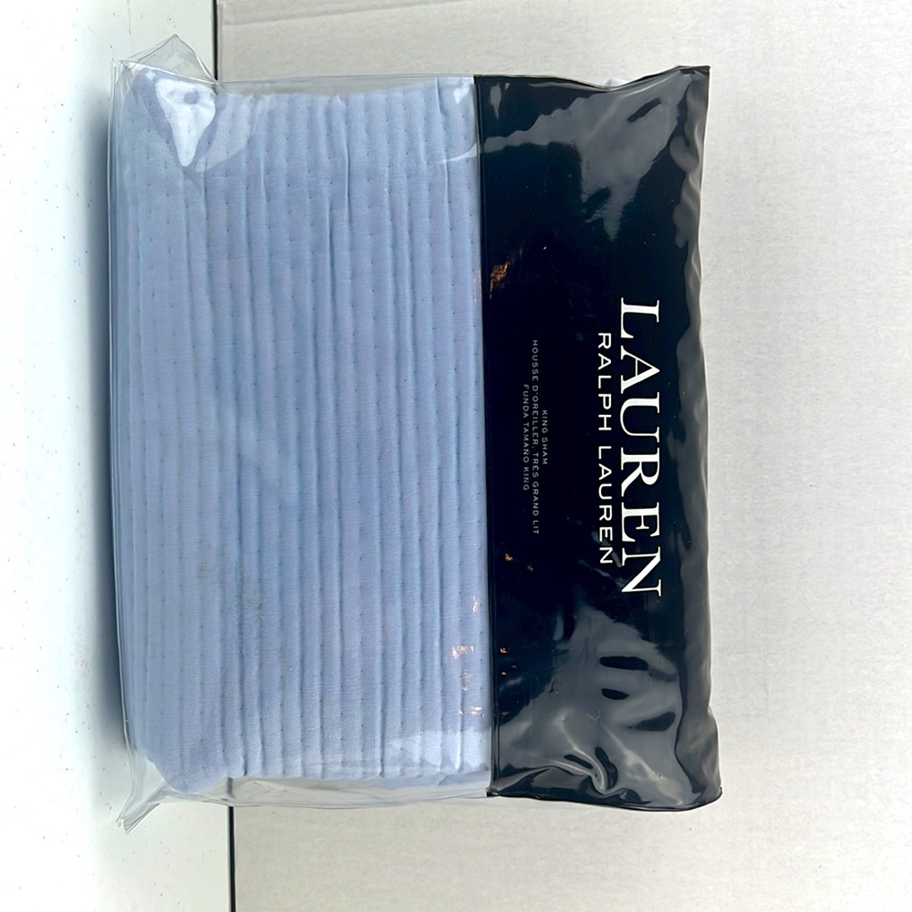 New Ralph Lauren Matelasse king sham light periwinkle color